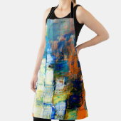 Zeichnete Leinwand Textur. Rot und Blau auf ca. Schürze (InSitu)