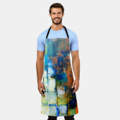 Zeichnete Leinwand Textur. Rot und Blau auf ca. Schürze (Getragen)