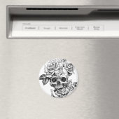 Zeichnete von Schädel und Rose Magnet (In Situ (Geschirrspüler))