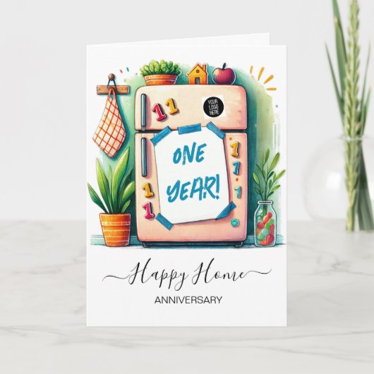 Zeichnetest des Kindes auf Kühlschrank - Happy Hou Karte (Vorderseite)