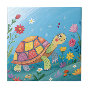 Zeichnung Baby-Schildkröte Fliese