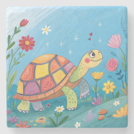 Zeichnung Baby-Schildkröte Steinuntersetzer