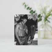 Zeichnung: Cowboy & Pferd Postkarte (Stehend Vorderseite)