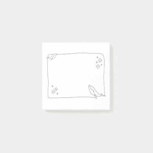 Zeichnung der Linie, Wal Post-it Klebezettel (Vorderseite)