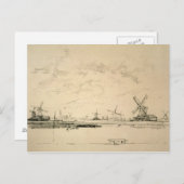 Zeichnung der Postkarten für Windmühlen (Vorne/Hinten)