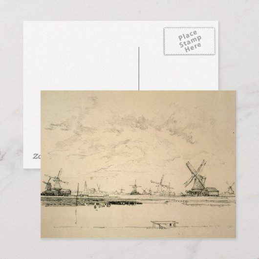 Zeichnung der Postkarten für Windmühlen (Vorne/Hinten)