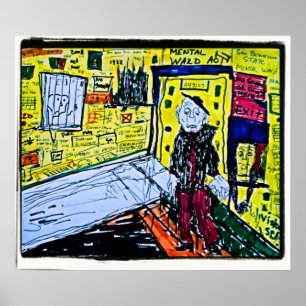 Zeichnung der psychiatrischen Station Poster