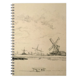 Zeichnung der Windmühlen Notizblock