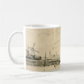 Zeichnung der Windmühlen-Tasse Kaffeetasse (Links)