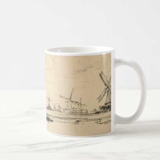 Zeichnung der Windmühlen-Tasse Kaffeetasse (Rechts)
