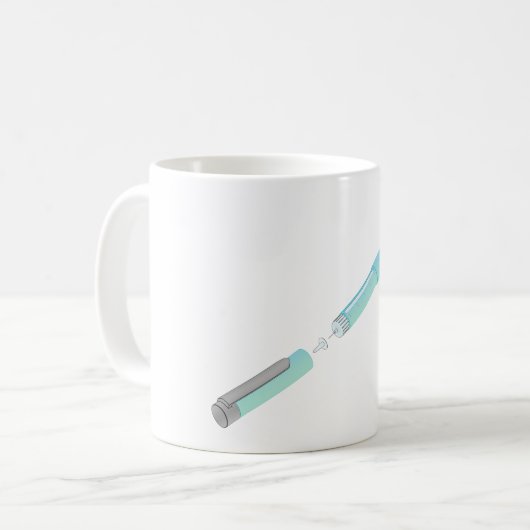 Zeichnung des Insulinpens Kaffeetasse (Vorderseite Links)