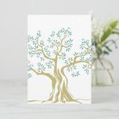 Zeichnung des Olivenbaums Feiertagskarte (Stehend Vorderseite)