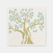 Zeichnung des Olivenbaums Serviette (Vorderseite)