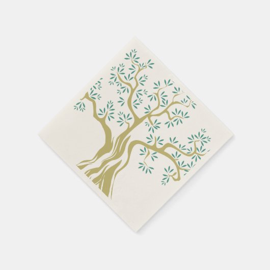 Zeichnung des Olivenbaums Serviette (Ecke)