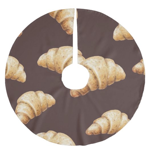 Zeichnung: Desserts, Gebäck nach Muster. Polyester Weihnachtsbaumdecke (Vorderseite)