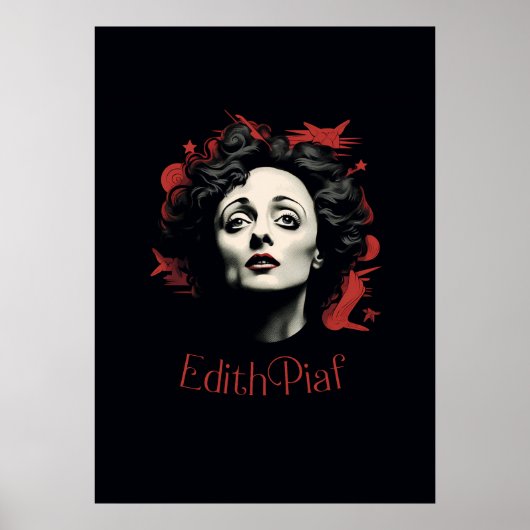Zeichnung Edith Piaf - Porträt - Vector Poster (Vorne)