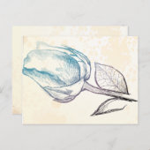 Zeichnung einer Rose, Postkarte (Vorne/Hinten)