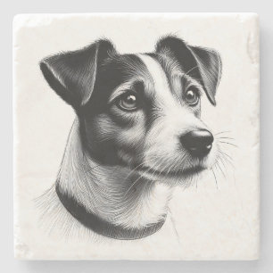 Zeichnung eines Jack Russell Terriers Steinuntersetzer