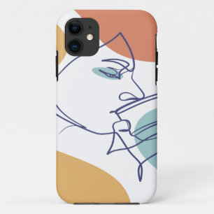 Zeichnung eines Line-Art-Plakats einer Frau, die K Case-Mate iPhone Hülle