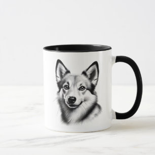 Zeichnung eines norwegischen Lundehund Tasse