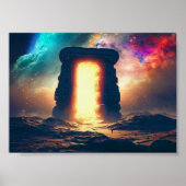 Zeichnung eines Portals im Weltraum Poster (Vorne)