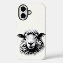 Zeichnung eines Schafskopfes iPhone 16 Hülle