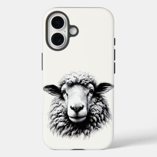 Zeichnung eines Schafskopfes Case-Mate iPhone Hülle (Rückseite)