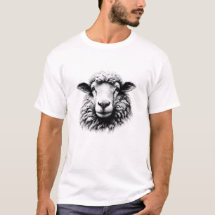 Zeichnung eines Schafskopfes T-Shirt