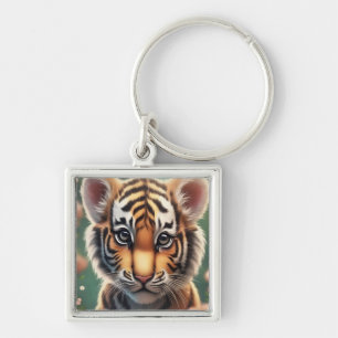 Zeichnung eines Tigerbabys Schlüsselanhänger