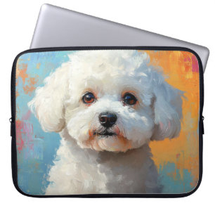 ZEICHNUNG EINES WEISSEN BURCHENFREUNDHUNDES LAPTOPSCHUTZHÜLLE