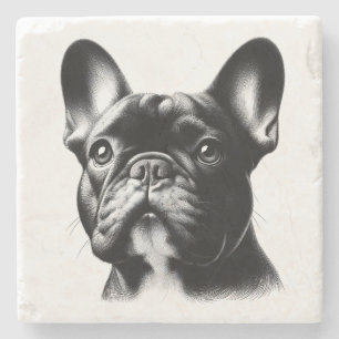 Zeichnung Französische Bulldogge Steinuntersetzer