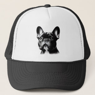 Zeichnung Französischer Bulldogge Truckerkappe