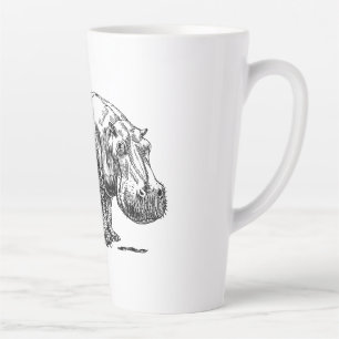 Zeichnung Nilpferd Schwarzweiß Milchtasse