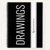 Zeichnung Notebook Großer Personalisierter Titel Notizblock (Vorderseite)