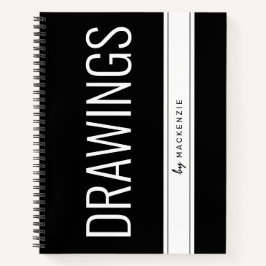 Zeichnung Notebook Großer Personalisierter Titel Notizblock