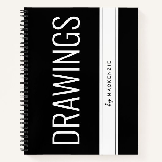 Zeichnung Notebook Großer Personalisierter Titel Notizblock (Vorderseite)