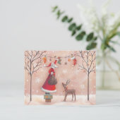 Zeichnung Renne-Weihnachtsmann Postkarte (Stehend Vorderseite)