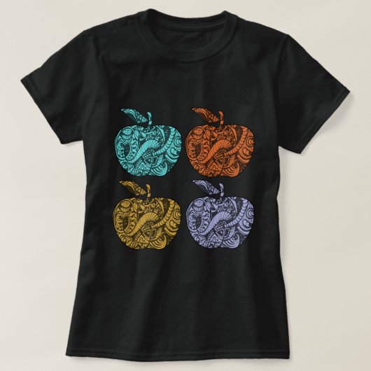 Zeichnung von Äpfeln im Doodle Stil T-Shirt (Design vorne)