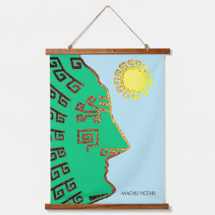 Zeichnung von Machu Picchu Cusco Peru Poster Wandteppich Mit Holzrahmen