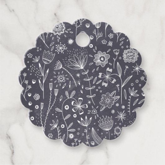 Zeichnungen der Blume Geschenkanhänger (Vorderseite)