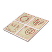 Zeichnungen des Herzens und des Ringholzes Fliese (Seite)