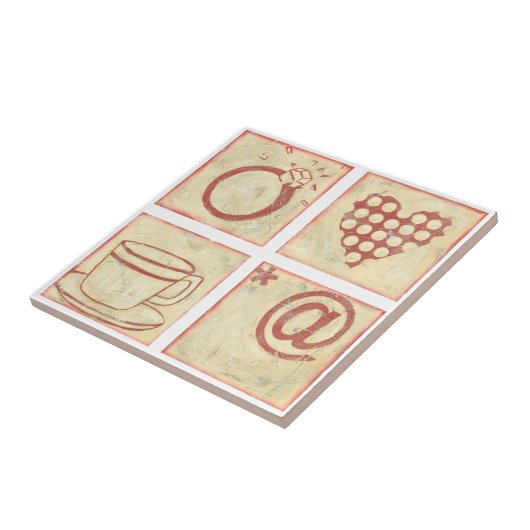 Zeichnungen des Herzens und des Ringholzes Fliese (Seite)