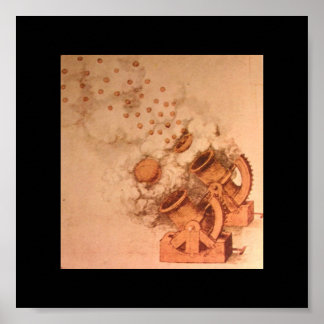 Zeichnungen von Cannons von Leonardo Da Vinci Poster