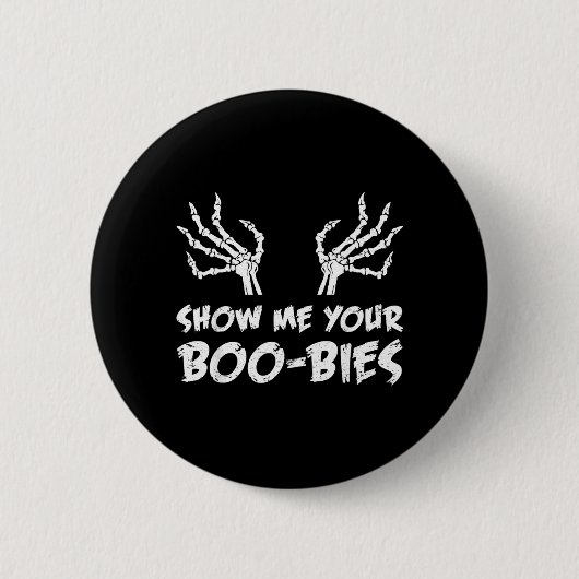 Zeig mir dein lustiges Halloween-Kostüm-Geschenk Button (Vorderseite)