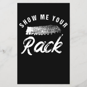 Zeig mir dein Rack   Lustiger Smoked BBQ Ribs Fan Flyer