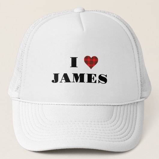 Zeige deine Liebe! Kariertes Rotes Herz, Personali Truckerkappe (Vorderseite)