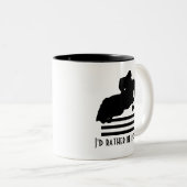 Zeige Jumper Silhouette Ich möchte lieber reiten Zweifarbige Tasse (VorderseiteRechts)