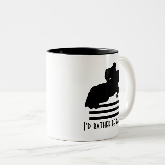 Zeige Jumper Silhouette Ich möchte lieber reiten Zweifarbige Tasse (VorderseiteRechts)