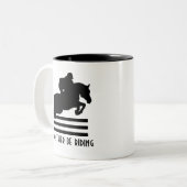 Zeige Jumper Silhouette Ich möchte lieber reiten Zweifarbige Tasse (Vorderseite Links)