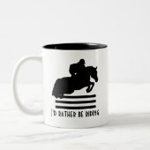 Zeige Jumper Silhouette Ich möchte lieber reiten Zweifarbige Tasse (Links)
